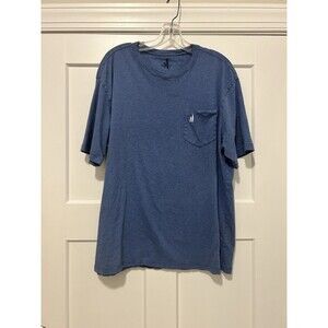 Johnnie O Shirt Medium Blue White Golfer Casual Cotton Surf Preppy Size Large